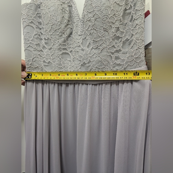 2 New size 8+20 MORI LEE Style 714 Silver Grey Lace Chiffon Evening Dresses - Picture 10 of 16